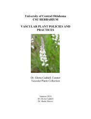 uco herbarium policies and practices - Biology - University of Central ...