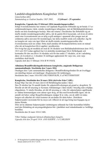 Landshövdingeämbetets Kungörelser 1816
