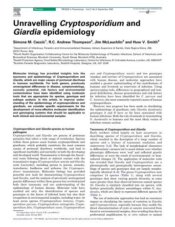 Unravelling Cryptosporidium and Giardia epidemiology