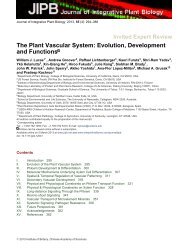 The Plant Vascular System: Evolution, Development and FunctionsF