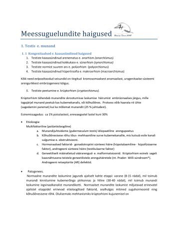 Meessuguelundite haigused