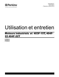 Utilisation et entretien - Perkins Engines