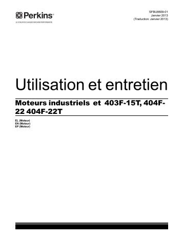 Utilisation et entretien - Perkins Engines