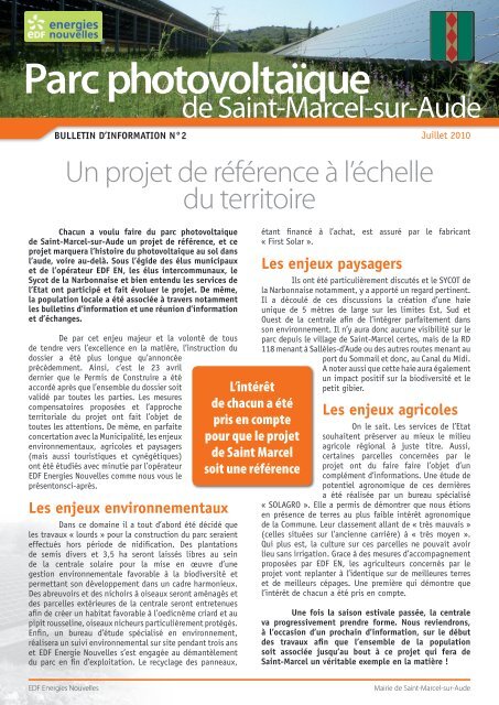 Parc Photovoltaique Mairie De Saint Marcel Sur Aude