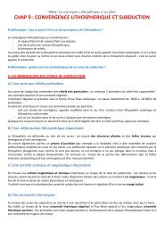 chap8 : la convergence lithospherique : la subduction - SVT NC