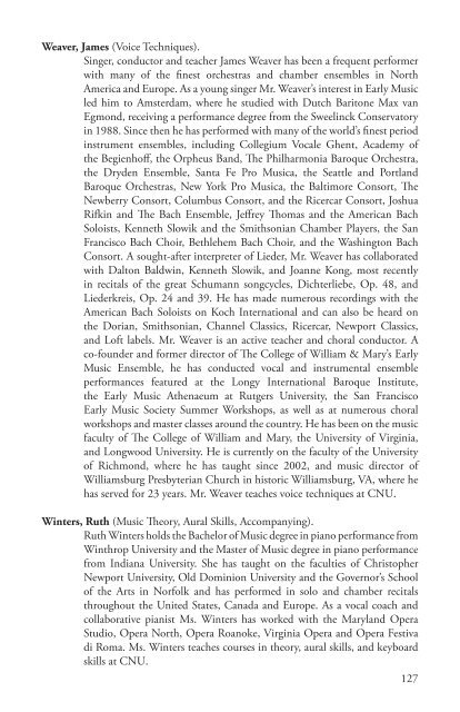 2012-13 Department of Music Handbook - Christopher Newport ...