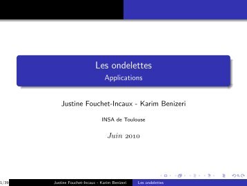 Les ondelettes - Applications - Insa - Toulouse