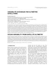 variabilité océanique par altimétrie satellitaire ocean ... - teledetection