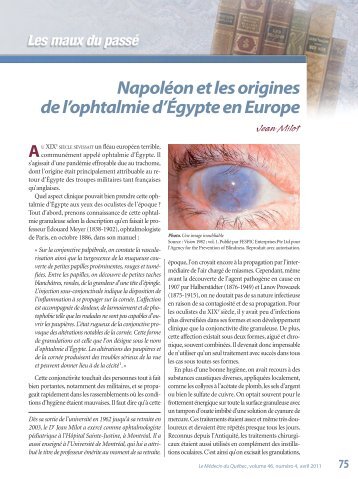 Napoléon et les origines de l'ophtalmie d'Égypte en Europe