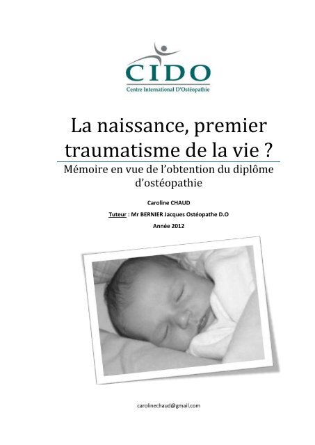 Mémoire écrit final 2012 - Caroline Chaud ostéopathe diplomée d ...