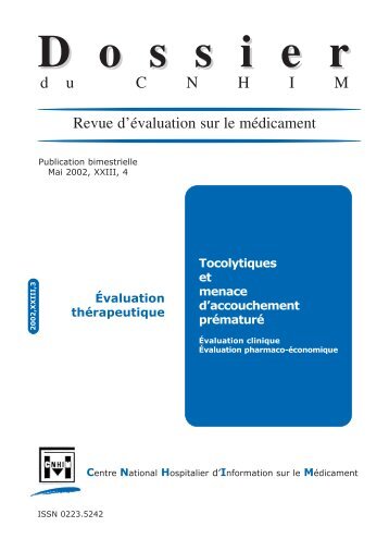 Tocolytiques et menace d'accouchement prématuré - CNHIM