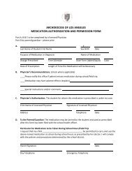 archdiocese of los angeles medication authorization and permission ...