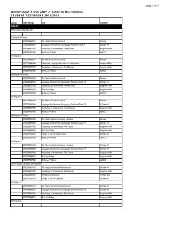 2012-2013 Textbook List.pdf - Bishop Conaty - Our Lady of Loretto ...