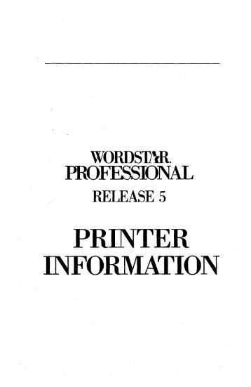 printer information