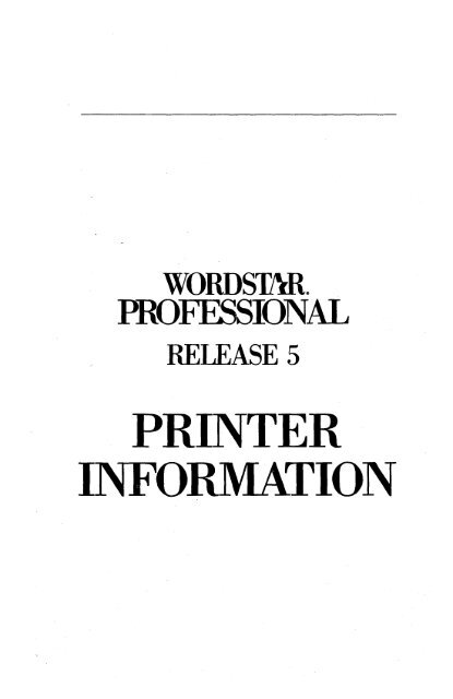 printer information