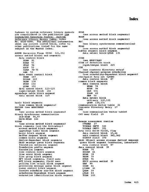 System Control Blocks