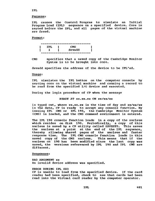 Type III C lass A Program