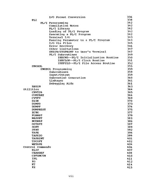 Type III C lass A Program