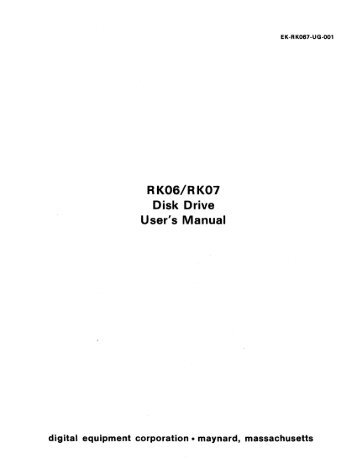 RK06/RK07 Disk Drive User's Manual - Trailing-Edge
