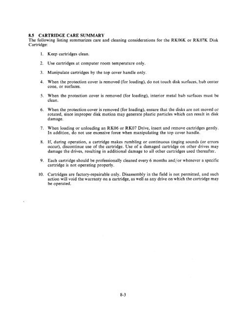 RK06/RK07 Disk Drive User's Manual - Trailing-Edge