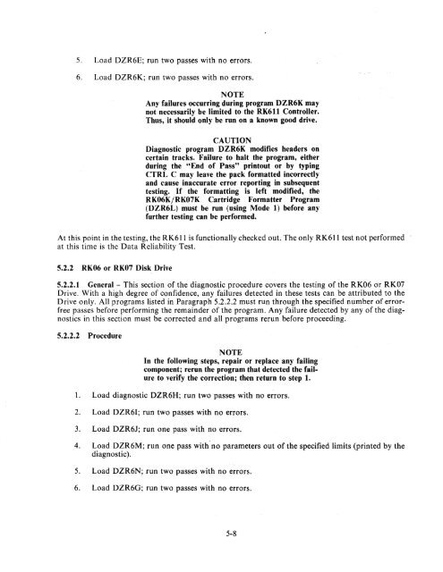 RK06/RK07 Disk Drive User's Manual - Trailing-Edge