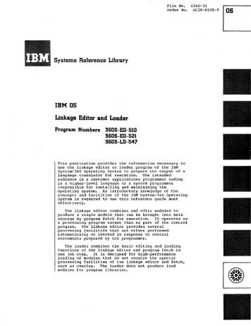 IBM OS Linkage Editor and Loader GC28-6538