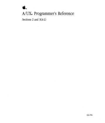 A/UX® Programmer's Reference