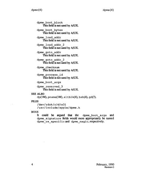 A/UX® Programmer's Reference Sections