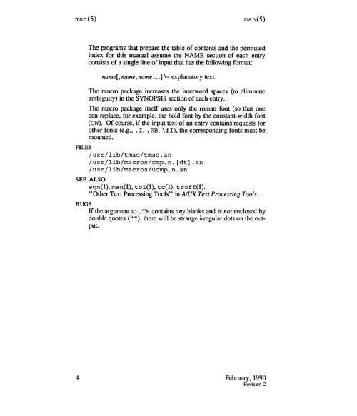 A/UX® Programmer's Reference Sections