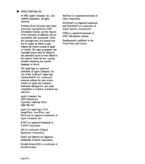 A/UX® System Administrator's Reference Sections 1M, 7, and 8