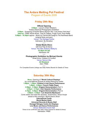 The Ardara Melting Pot Festival - The Melting Pot Festival - Ardara