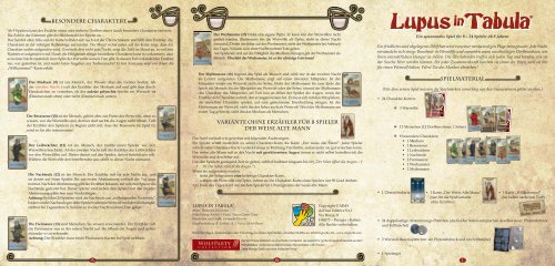 Lupus in Tabula - spielregel