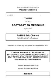 DOCTORAT EN MEDECINE PATRIS Eric Charles - Département de ...