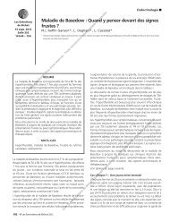 Maladie de Basedow : Quand y penser devant des signes frustes ?