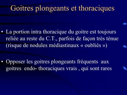 Goitres plongeants et thoraciques - Association Francophone de ...