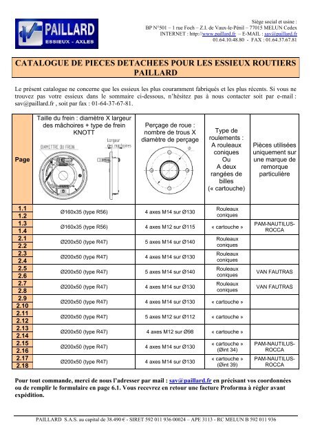 Téléchargez notre catalogue de pièces détachées - Paillard.fr