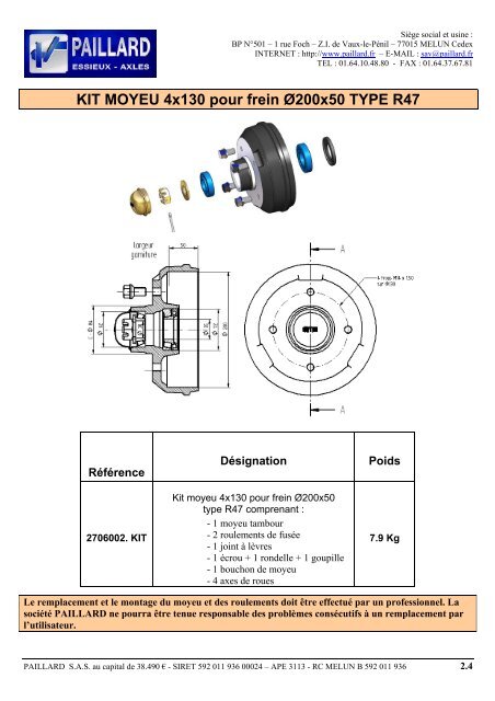 Téléchargez notre catalogue de pièces détachées - Paillard.fr