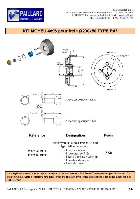 Téléchargez notre catalogue de pièces détachées - Paillard.fr