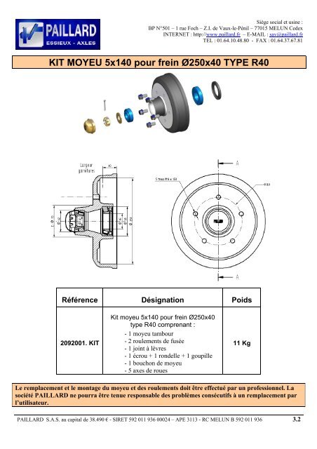 Téléchargez notre catalogue de pièces détachées - Paillard.fr