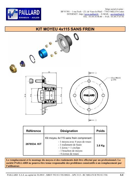 Téléchargez notre catalogue de pièces détachées - Paillard.fr