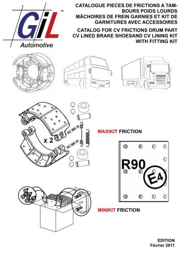 catalogue mâchoires garnies pour freinage poids ... - GiL Automotive
