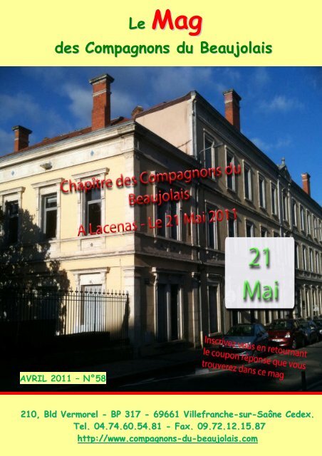 Le Mag des Compagnons du Beaujolais N° 58 - Accueil du site
