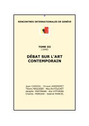 Débat sur l'art contemporain - Rencontres Internationales de Genève