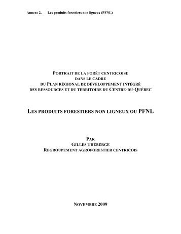 Les Produits forestiers non ligneux ou PFNL - Centre-du-Québec