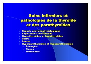 Soins infirmiers et pathologies de la thyroïde et des ... - snowratm