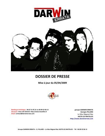 DOSSIER DE PRESSE - Darwin Errata