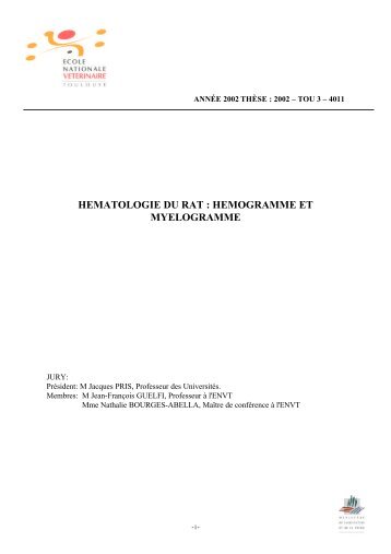 hematologie du rat : hemogramme et myelogramme - OATAO