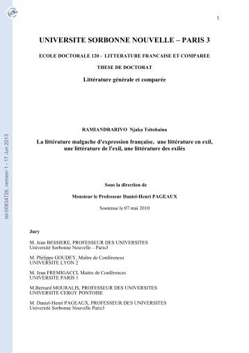 La littérature malgache d'expression française, une littérature en exil ...