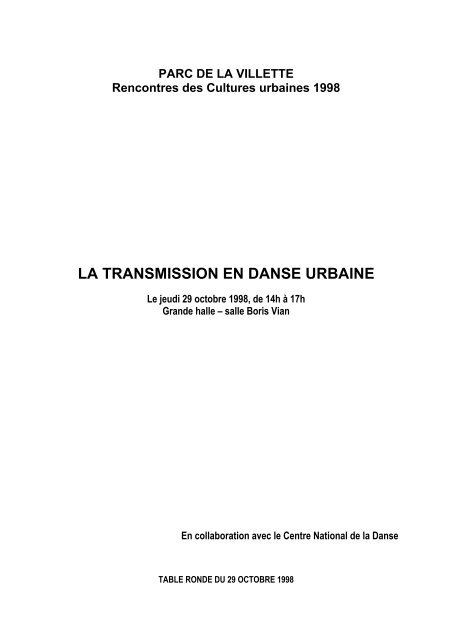 villette rencontres urbaines