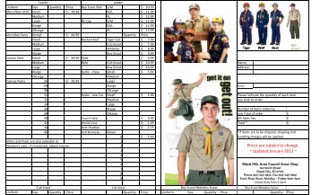 BSA Uniform Order Form.xlsx - Black Hills Area Council